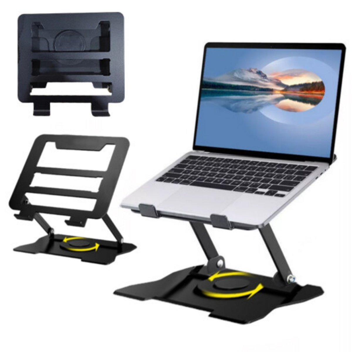 360° Rotating Ergonomic Laptop Riser on Heavy-Duty Aluminium Stand - Image 2