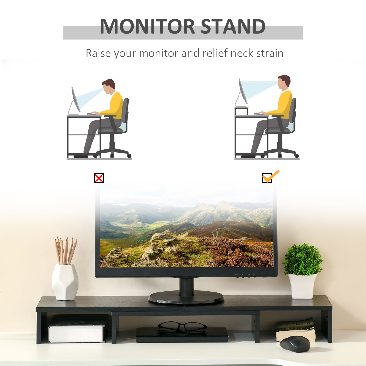 Ergonomic Dual Screen Riser with Integrated Storage - Image 4