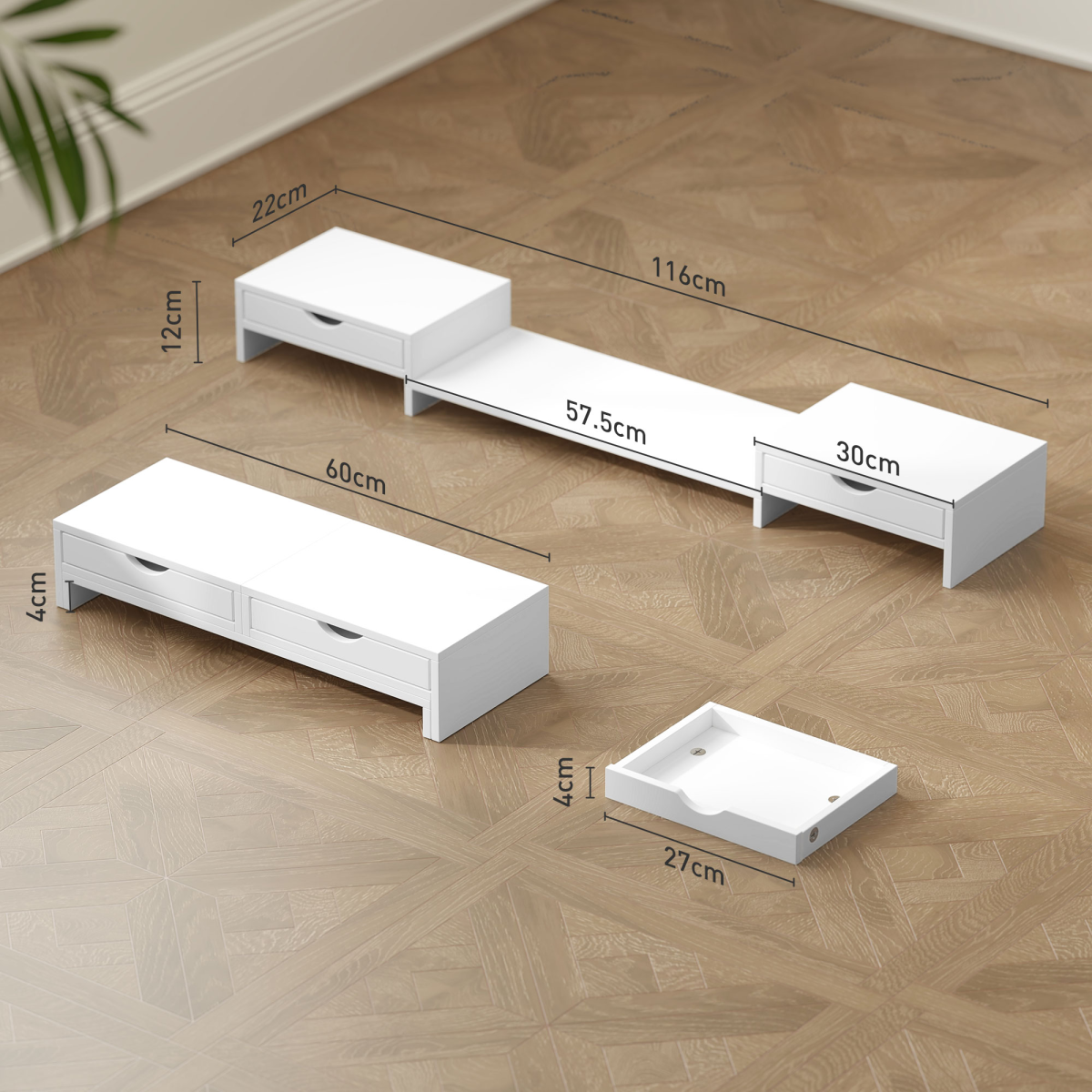 Modular Dual-Monitor Riser with Integrated Drawers & Adjustable Angle - Image 5