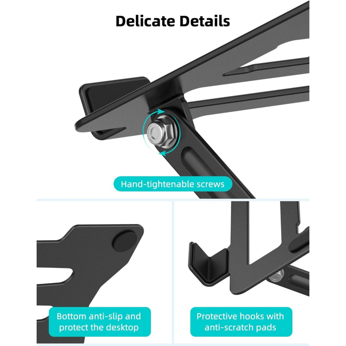 360° Rotating Ergonomic Laptop Riser on Heavy-Duty Aluminium Stand - Image 5